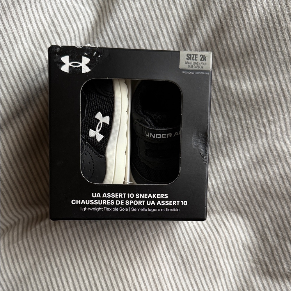 Under Armour Black and White UA Assert 10 Infant Sneakers